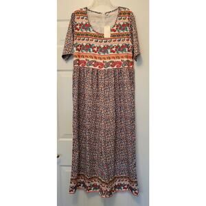 NWT Made with Heart Romper Wide Leg Size XL Floral Boho